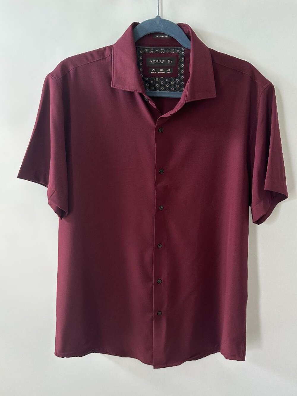 Cactus Man Ricky Singh Large Burgundy Red Men's Short Sleeve Shirt